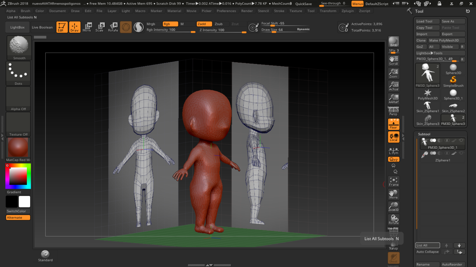 inicio modelado avatar | Curso ZBrush (Online)